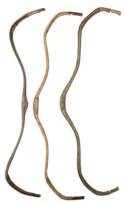 Lot 20 - A NORTH INDIAN (SIND) REFLEX COMPOSITE BOW AND TWO FURTHER INDIAN BOWS, 18TH/19TH CENTURY