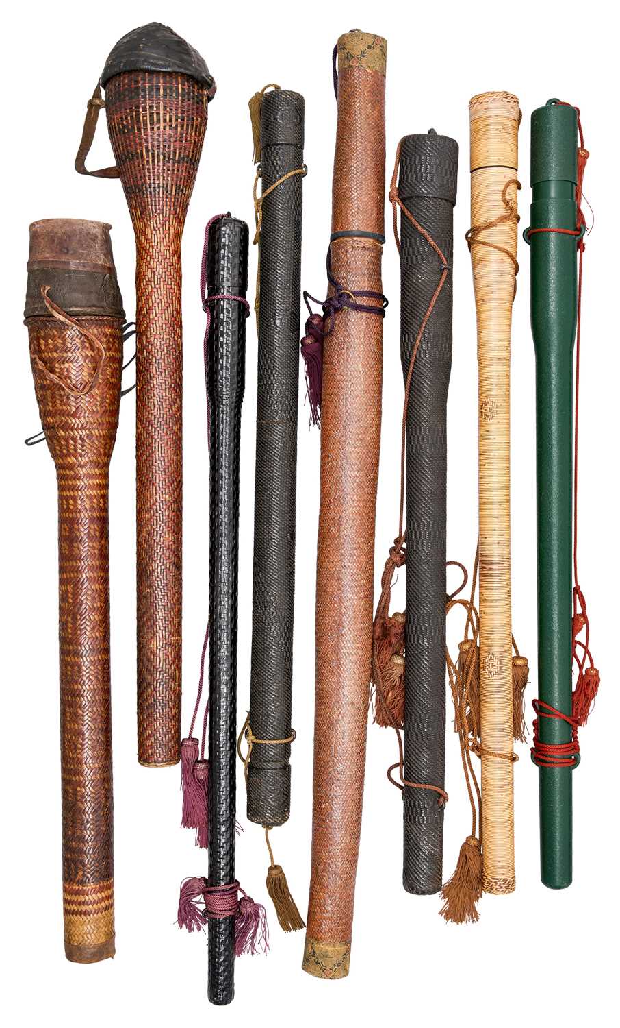 Quiver For Instruments Lot 15 - EIGHT TUBULAR QUIVERS INCLUDING JAPANESE