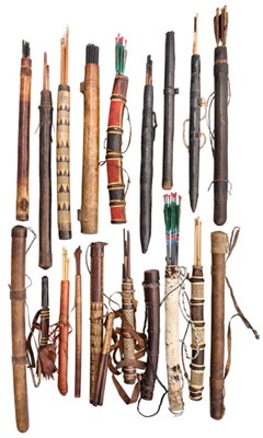 Lot 361 - A LARGE QUANTITY OF AFRICAN AND OTHER ARROWS IN QUIVERS, AND ONE KNIFE, 19TH/20TH CENTURY