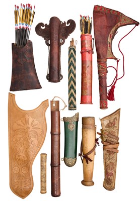 Lot 44 - ELEVEN VARIOUS QUIVERS, 19TH/20TH CENTURY