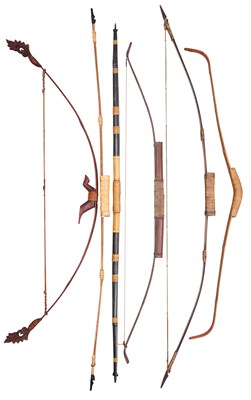 Lot 26 - A THAI PELLET BOW AND FIVE FURTHER SOUTH EAST ASIAN BOWS, 19TH/20TH CENTURY