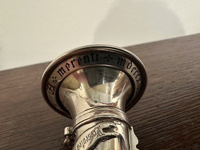 Lot 45 - AN EDWARDIAN SILVER ARCHERY PRIZE HORN, C.T. BURROWS & SONS, BIRMINGHAM, 1908