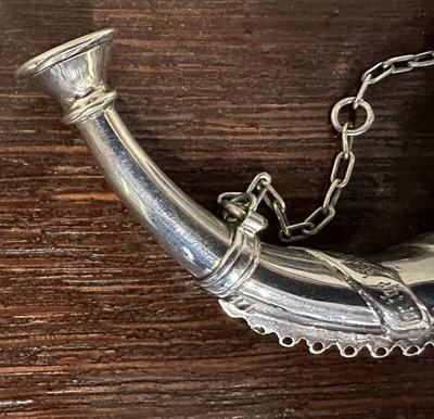 Lot 45 - AN EDWARDIAN SILVER ARCHERY PRIZE HORN, C.T. BURROWS & SONS, BIRMINGHAM, 1908