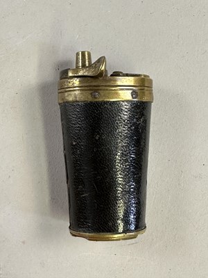 Lot 610 - A THREE-WAY POWDER-FLASK FOR A POCKET PISTOL, CIRCA 1820