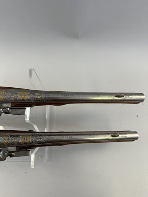 Lot 294 - A FINE PAIR OF 16 BORE LIEGOIS FLINTLOCK HOLSTER PISTOLS BY JEAN JAQUES BEHR, CIRCA 1720-30