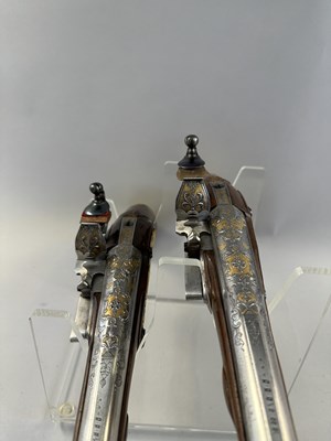 Lot 294 - A FINE PAIR OF 16 BORE LIEGOIS FLINTLOCK HOLSTER PISTOLS BY JEAN JAQUES BEHR, CIRCA 1720-30