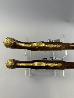 Lot 294 - A FINE PAIR OF 16 BORE LIEGOIS FLINTLOCK HOLSTER PISTOLS BY JEAN JAQUES BEHR, CIRCA 1720-30