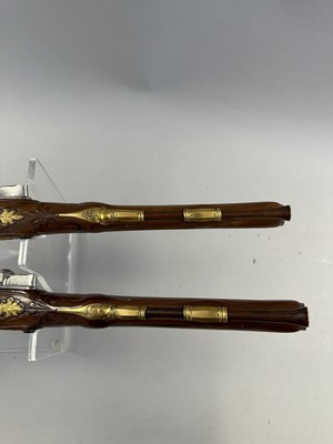 Lot 294 - A FINE PAIR OF 16 BORE LIEGOIS FLINTLOCK HOLSTER PISTOLS BY JEAN JAQUES BEHR, CIRCA 1720-30