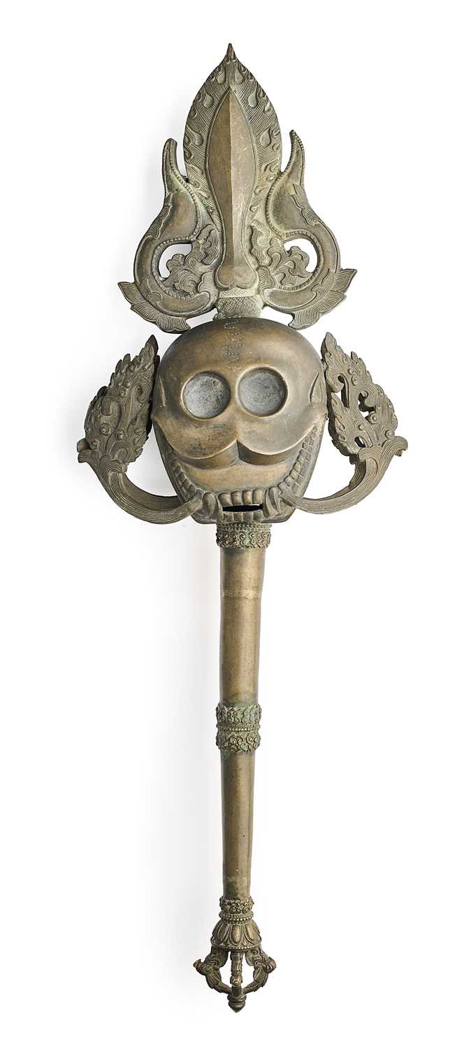 Lot 176 - A RITUAL STAFF (KHATVANGA), TIBET, CIRCA 1900