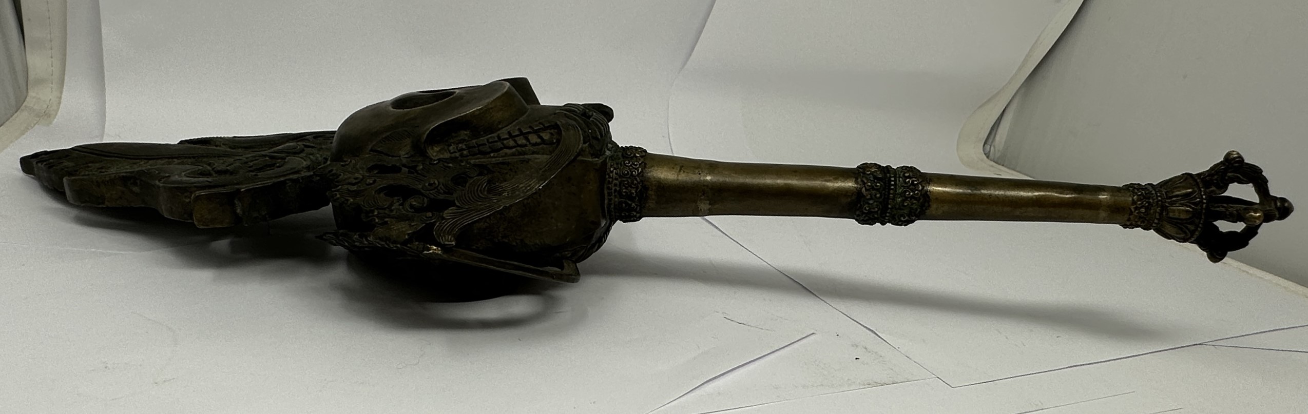 Lot 176 - A RITUAL STAFF (KHATVANGA), TIBET, CIRCA