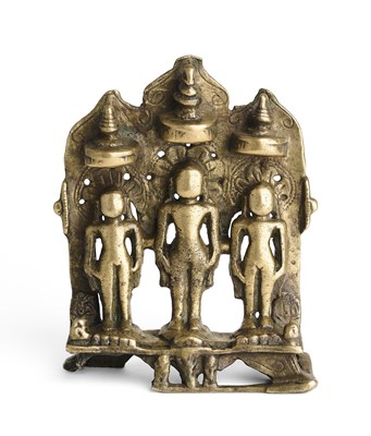 Lot 225 - A JAIN TRIAD, GUJARAT, WESTERN INDIA, 9TH/10TH CENTURY