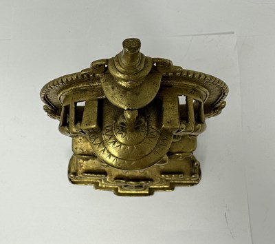 Lot 219 - A JAIN SHRINE DEPICTING SANTINATHA, GUJARAT, WESTERN INDIA, PROBABLY DATED SAMVAT 1528/1472 A.D.