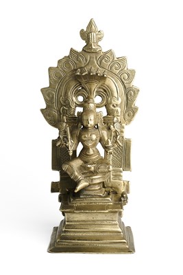 Lot 236 - A BRONZE SHRINE DEPICTING MARIAMMAN, WESTERN DECCAN, CIRCA 18TH CENTURY