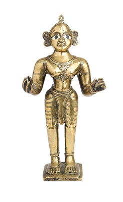 Lot 220 - A BRONZE FIGURE OF RADHA, BENGAL, EASTERN INDIA, 19TH CENTURY