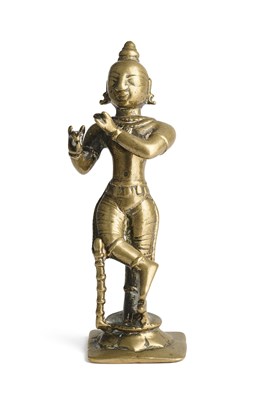 Lot 130 - A BRONZE FIGURE OF KRISHNA VENUGOPALA, BENGAL, 18TH/19TH CENTURY