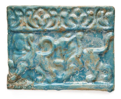 Lot 44 - A KASHAN MOULDED TILE, PERSIA, 13TH CENTURY