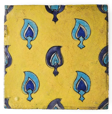 Lot 157 - A SAFAVID CUERDA SECA TILE, PERSIA, 17TH CENTURY