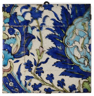 Lot 161 - A SMALL PANEL OF 'DAMASCUS' TILES BY WILLIAM DE MORGAN, ENGLAND, CIRCA 1890