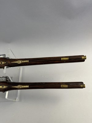 Lot 118 - A PAIR OF 16 BORE BALKAN FLINTLOCK HOLSTER PISTOLS, EARLY 19TH CENTURY