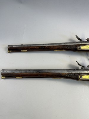 Lot 118 - A PAIR OF 16 BORE BALKAN FLINTLOCK HOLSTER PISTOLS, EARLY 19TH CENTURY