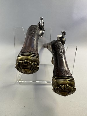 Lot 118 - A PAIR OF 16 BORE BALKAN FLINTLOCK HOLSTER PISTOLS, EARLY 19TH CENTURY