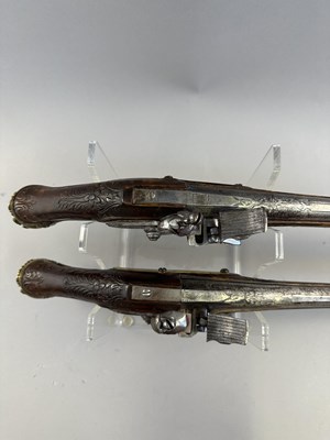 Lot 118 - A PAIR OF 16 BORE BALKAN FLINTLOCK HOLSTER PISTOLS, EARLY 19TH CENTURY