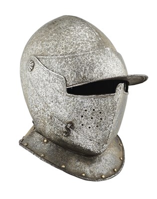 Lot 230 - A NORTH ITALIAN CLOSE HELMET, FIRST QUARTER OF THE 17TH CENTURY