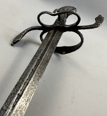 Lot 210 - A NORTH EUROPEAN RAPIER, EARLY 17TH CENTURY, WITH SILVER-ENCRUSTED HILT, 17TH CENTURY AND LATER