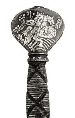 Lot 210 - A NORTH EUROPEAN RAPIER, EARLY 17TH CENTURY, WITH SILVER-ENCRUSTED HILT, 17TH CENTURY AND LATER
