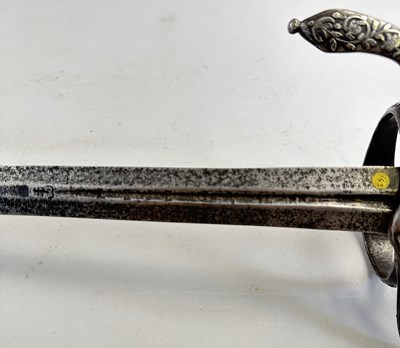 Lot 210 - A NORTH EUROPEAN RAPIER, EARLY 17TH CENTURY, WITH SILVER-ENCRUSTED HILT, 17TH CENTURY AND LATER