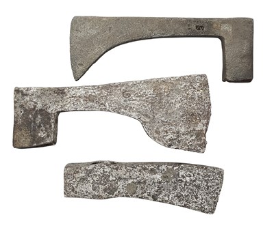 Lot 166 - THREE IRON AXES, 14TH/17TH CENTURIES