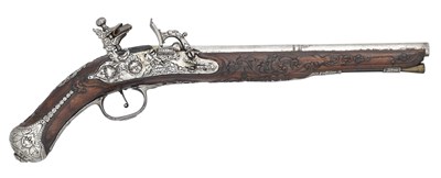 Lot 206 - A 40 BORE CENTRAL ITALIAN SNAPHAUNCE HOLSTER PISTOL, CIRCA 1720