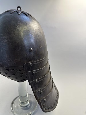 Lot 180 - A RARE WELL-MADE ZISCHÄGGE OF SIEGE WEIGHT, MID-17TH CENTURY, SOUTH GERMAN OR EAST EUROPEAN