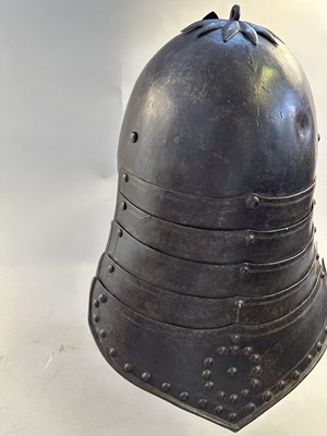 Lot 180 - A RARE WELL-MADE ZISCHÄGGE OF SIEGE WEIGHT, MID-17TH CENTURY, SOUTH GERMAN OR EAST EUROPEAN