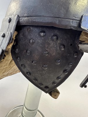 Lot 180 - A RARE WELL-MADE ZISCHÄGGE OF SIEGE WEIGHT, MID-17TH CENTURY, SOUTH GERMAN OR EAST EUROPEAN
