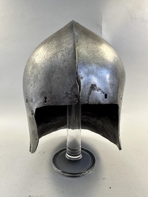 Lot 172 - A RARE NORTH ITALIAN SALLET, CIRCA 1460-80, TWICE STRUCK WITH THE MARK "PR" BENEATH A SPLIT CROSS