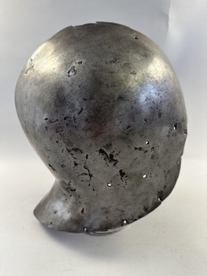 Lot 172 - A RARE NORTH ITALIAN SALLET, CIRCA 1460-80, TWICE STRUCK WITH THE MARK "PR" BENEATH A SPLIT CROSS