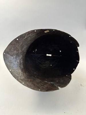 Lot 172 - A RARE NORTH ITALIAN SALLET, CIRCA 1460-80, TWICE STRUCK WITH THE MARK "PR" BENEATH A SPLIT CROSS