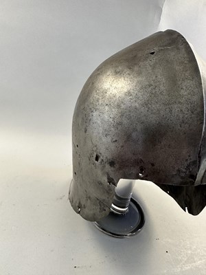 Lot 172 - A RARE NORTH ITALIAN SALLET, CIRCA 1460-80, TWICE STRUCK WITH THE MARK "PR" BENEATH A SPLIT CROSS
