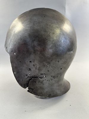 Lot 172 - A RARE NORTH ITALIAN SALLET, CIRCA 1460-80, TWICE STRUCK WITH THE MARK "PR" BENEATH A SPLIT CROSS