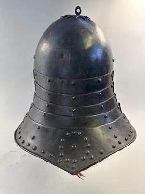 Lot 181 - A RARE ZISCHÄGGE OF SIEGE WEIGHT, MID-17TH CENTURY, SOUTH GERMAN OR EAST EUROPEAN