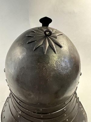 Lot 181 - A RARE ZISCHÄGGE OF SIEGE WEIGHT, MID-17TH CENTURY, SOUTH GERMAN OR EAST EUROPEAN