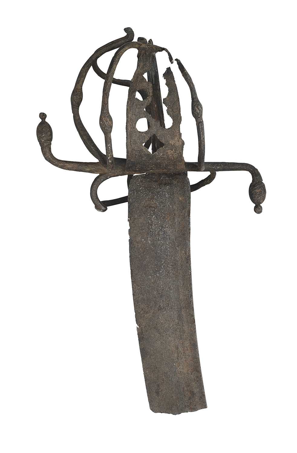 Lot 150 - ELEMENTS OF A GERMAN MILITARY SABRE OF SINCLAIR TYPE, CIRCA 1600