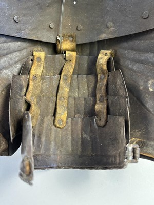 Lot 265 - A PAIR OF FLUTED PAULDRONS IN THE GERMAN EARLY 16TH CENTURY MAXIMILIAN STYLE, 19TH CENTURY