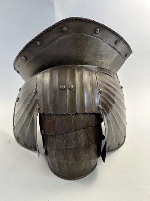 Lot 265 - A PAIR OF FLUTED PAULDRONS IN THE GERMAN EARLY 16TH CENTURY MAXIMILIAN STYLE, 19TH CENTURY