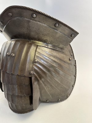 Lot 265 - A PAIR OF FLUTED PAULDRONS IN THE GERMAN EARLY 16TH CENTURY MAXIMILIAN STYLE, 19TH CENTURY