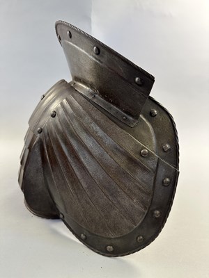 Lot 265 - A PAIR OF FLUTED PAULDRONS IN THE GERMAN EARLY 16TH CENTURY MAXIMILIAN STYLE, 19TH CENTURY