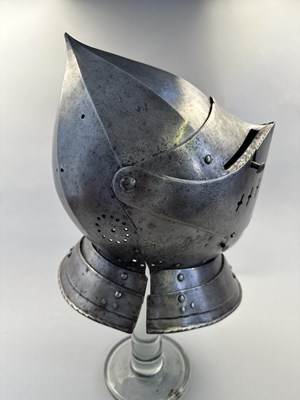 Lot 176 - A RARE SOUTH GERMAN CLOSE HELMET, CIRCA 1560