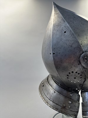 Lot 176 - A RARE SOUTH GERMAN CLOSE HELMET, CIRCA 1560
