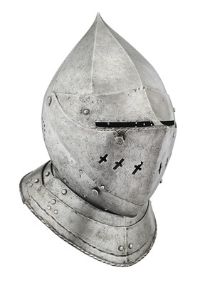 Lot 176 - A RARE SOUTH GERMAN CLOSE HELMET, CIRCA 1560